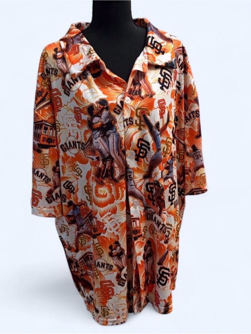 San Francisco Giants Button-Up Shirt Jacket in Orange & Black